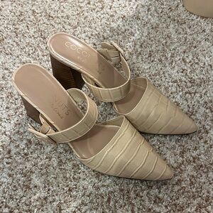 Coconuts by Matisse Women's Tan Croc-Embossed Mules